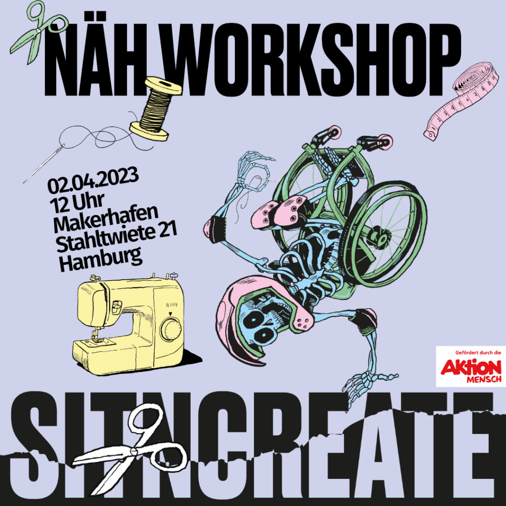 Veranstaltungsankündigung Nähworkshop am 2. April im Makerhafen hamburg